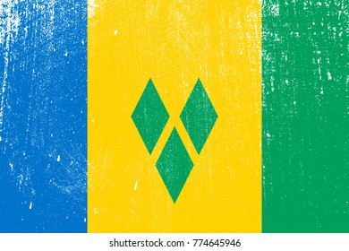 grunge styled flag of Saint Vincent and the Grenadines