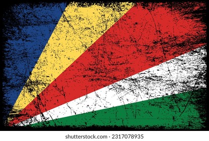 Bandera de las Seychelles con el estilo de Grunge. Fondo del pincel
