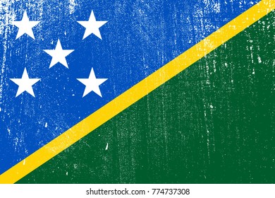 grunge styled flag of Solomon Islands