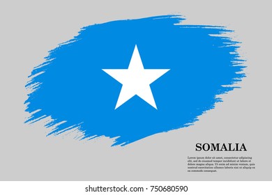 Grunge styled flag of Somalia. Brush stroke background