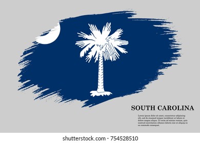 Grunge styled flag of South Carolina is a state of USA. Template for banner or poster. vector illustration