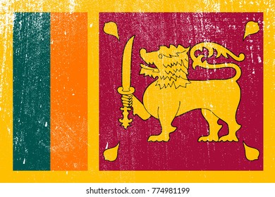 Grunge Styled Flag Sri Lanka Stock Vector (Royalty Free) 774981199 ...