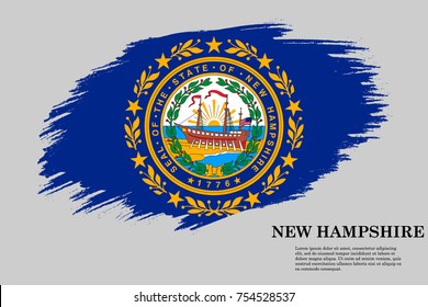 Grunge styled flag of  is a state of USA. Template for banner or poster. vector illustration