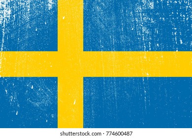 grunge styled flag of Sweden