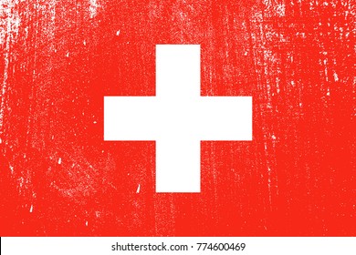 grunge styled flag of Switzerland