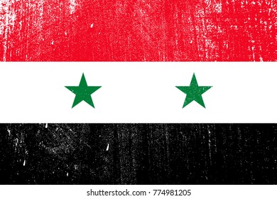 grunge styled flag of Syria