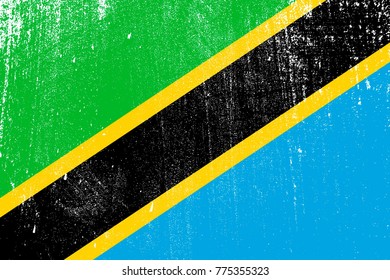 grunge styled flag of Tanzania