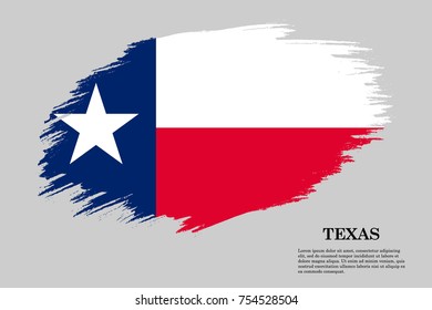 Grunge styled flag of Texas is a state of USA. Template for banner or poster. vector illustration