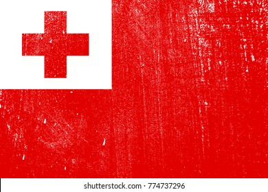 grunge styled flag of Tonga