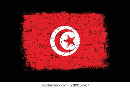 Grunge styled flag of Tunisia and Tobago. Brush stroke background
