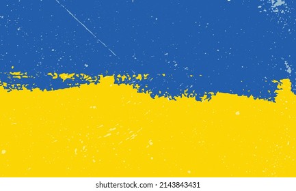 Grunge styled flag of Ukrain with spots