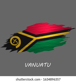 Grunge styled flag of Vanuatu. Brush stroke background