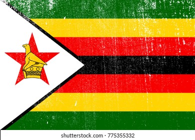 grunge styled flag of Zimbabwe