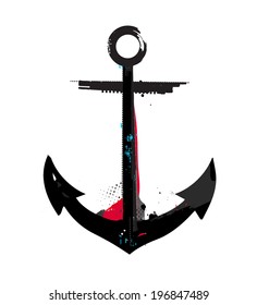 Grunge styled textured anchor symbol