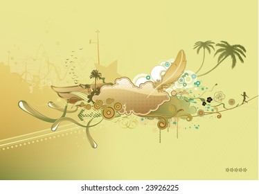 Grunge styled urban retro background.  Vector illustration.