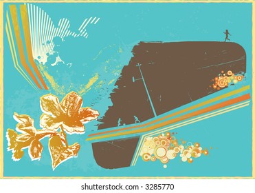 Grunge styled urban retro background.  Vector illustration.