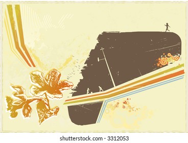 Grunge styled urban retro background.  Vector illustration.