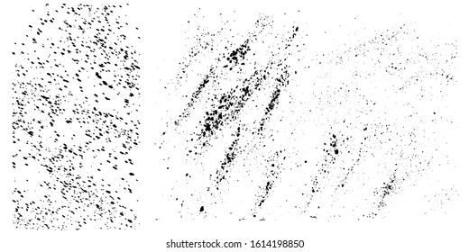 Grunge stylish backdrop with rough brush strokes, paint marks, daub, paint traces, lines, smudges, smears, stains, scribbles isolated on white background. Vector illustration.