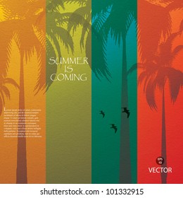 Grunge summer holiday background.Tropical banner