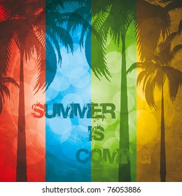 Grunge summer holiday background.Tropical banner