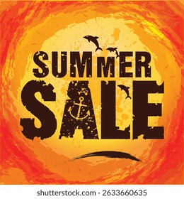 Grunge  Summer Sale design, Hot Summer Sale design.