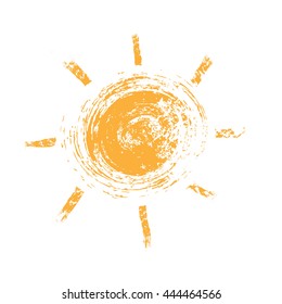 grunge sun symbol, vector design element