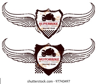 grunge super bike shield with beauty wings