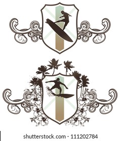 grunge surf shields with vintage spirit