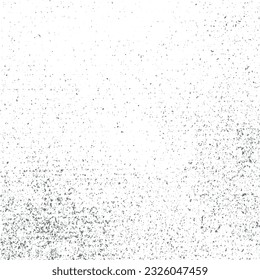 Grunge surface texture with dirty small spots, grit and noise. Abstract background with randomly filling small dirty spots. Overlay template. Vector