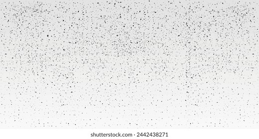 Grunge surface texture with noise, grain, dots. Abstract vector background with grungy gritty subtle black splatter, dust. Brush ink splatter effect. Overlay template.