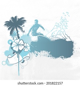 Grunge surfer background