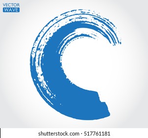 Grunge Surfing Icon.Vector Brush Wave. Sea Wave Logo Template.