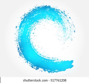 Grunge surfing icon.Vector brush wave.Sea wave logo template.