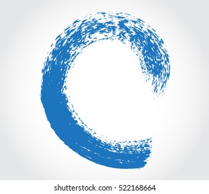 Grunge surfing icon.Vector brush wave.Sea wave logo template.