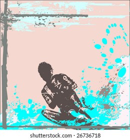 grunge surfing vector