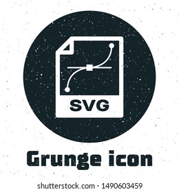 Grunge SVG file document. Download svg button icon isolated on white background. SVG file symbol.  Vector Illustration