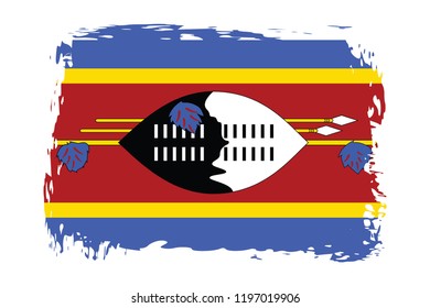 Grunge Swaziland flag.flag of Swaziland,banner vector illustration. Vector illustration eps10.