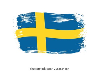 Grunge Sweden flagge.Brush hat Schweden flagge.