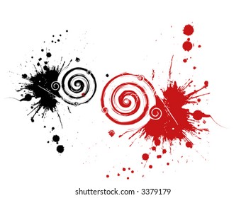 Grunge swirl blots