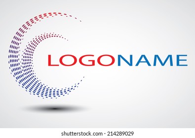 Grunge swirly logo design. Vector illustration.