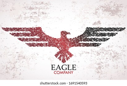 grunge sylized eagle shape color symbol background