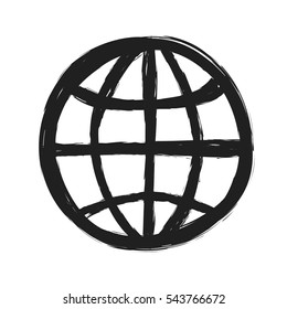 grunge symbol of planet earth, vector illustration