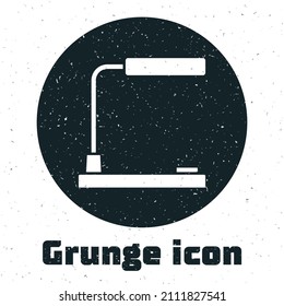 Grunge Table lamp icon isolated on white background. Desk lamp. Monochrome vintage drawing. Vector