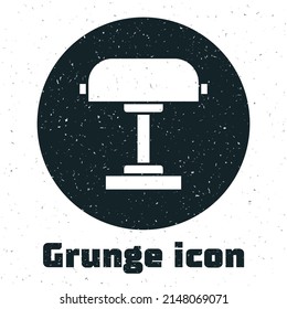 Grunge Table lamp icon isolated on white background. Desk lamp. Monochrome vintage drawing. Vector