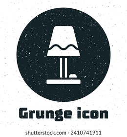 farbige Tischlampe Symbol einzeln auf weißem Hintergrund. Einfarbige Vintage-Zeichnung. Vektorgrafik