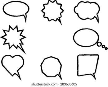 Grunge talk bubble set. Vector illustration