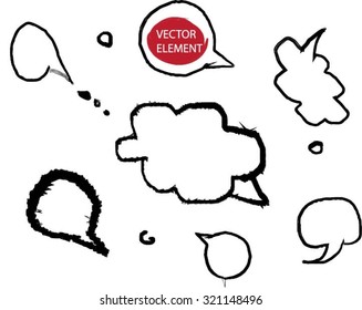 Grunge talk bubble set. Vector illustration