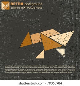 Grunge tangram animal