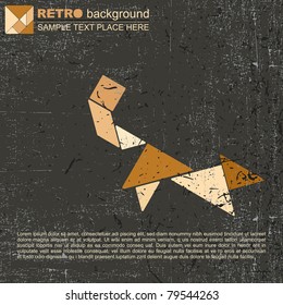 Grunge tangram animal