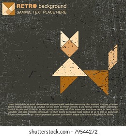 Grunge tangram animal
